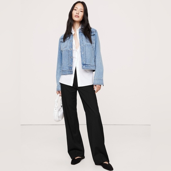 Banana Republic Pants - NWT! BANANA REPUBLIC BLACK HIGH-RISE MODERN STRAIGHT SIENA ITALIAN WOOL PANT